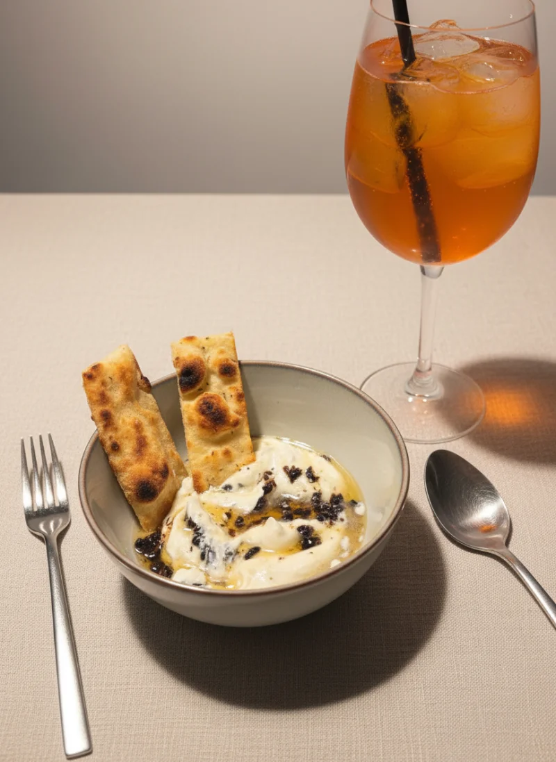 Aperol dessert french bistro style photography