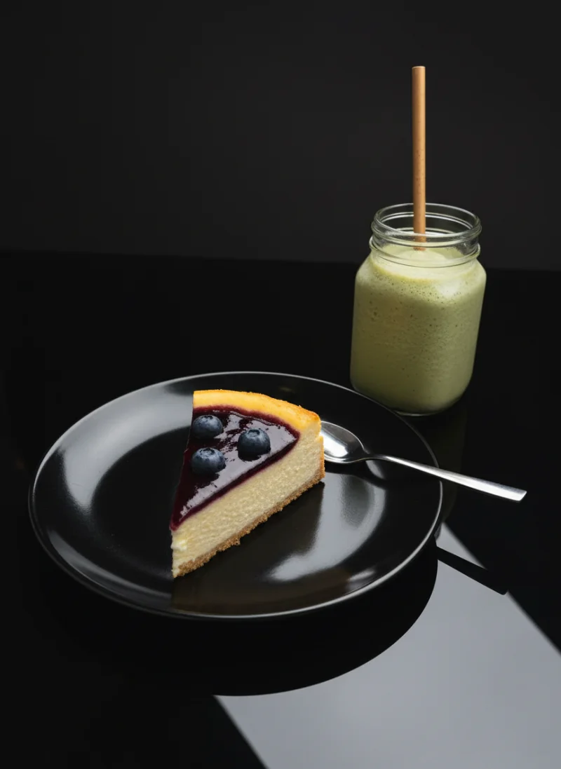 Cheesecake dessert AI-enhanced in image library