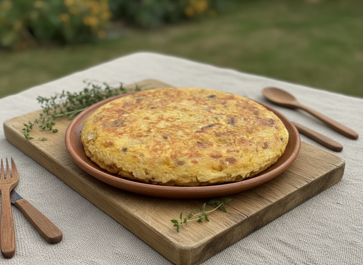 Herb frittata farm-to-table organic food photography