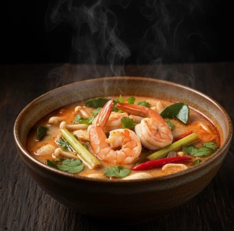 Thai soup bowl rustic presentation